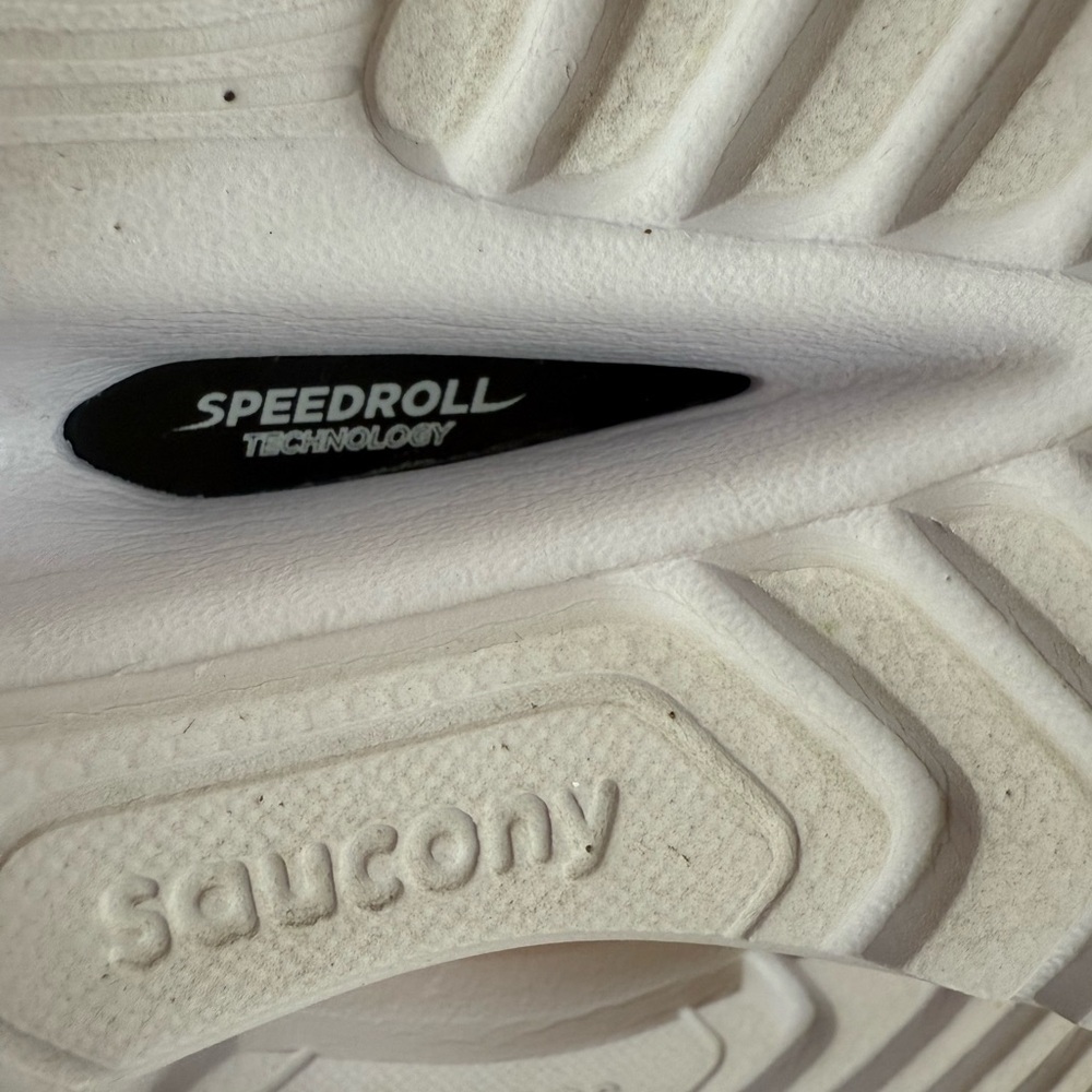 Saucony Endorphin White and Orange Running Sneakers - Picture 14 of 16